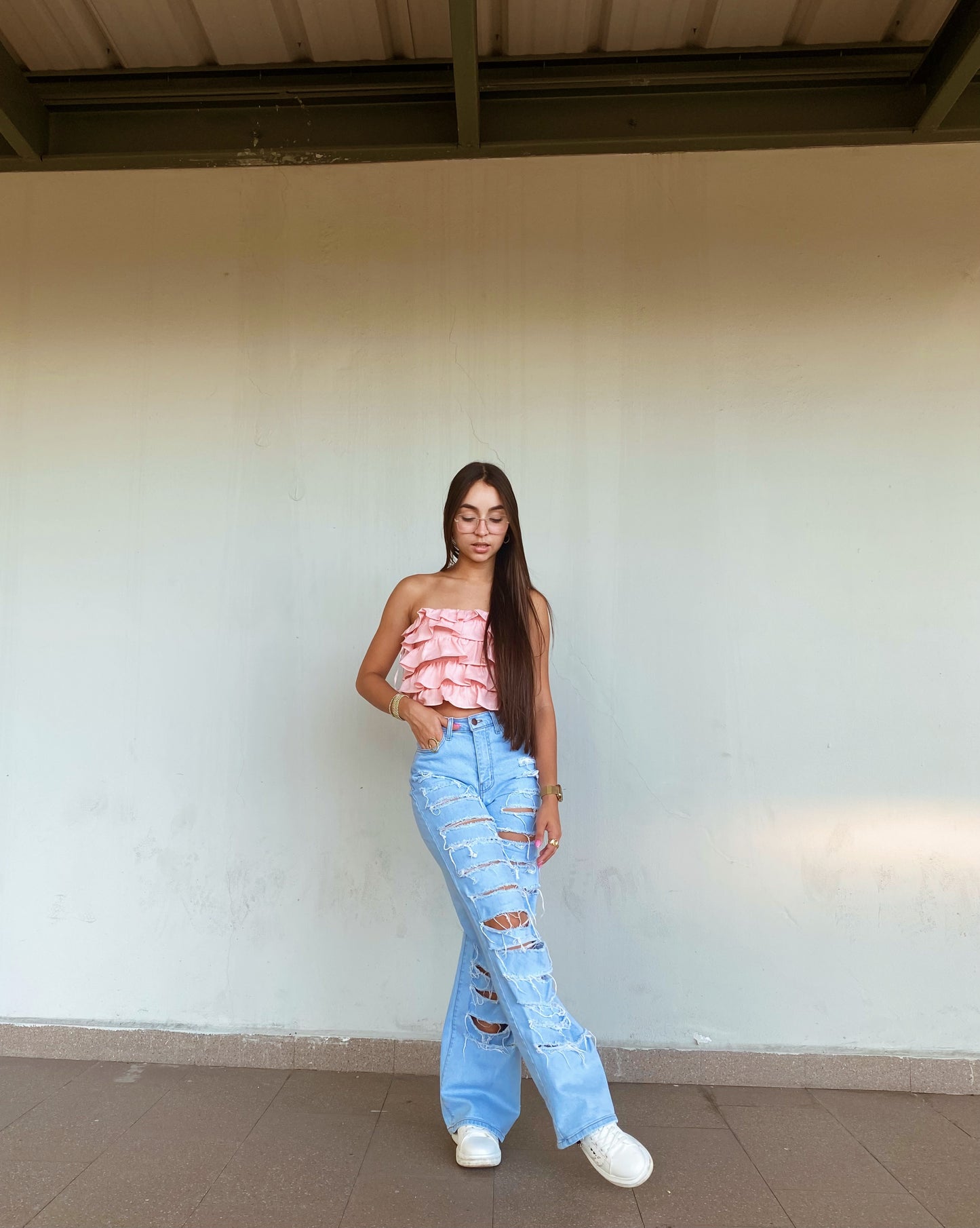 Ruffle layer crop top
